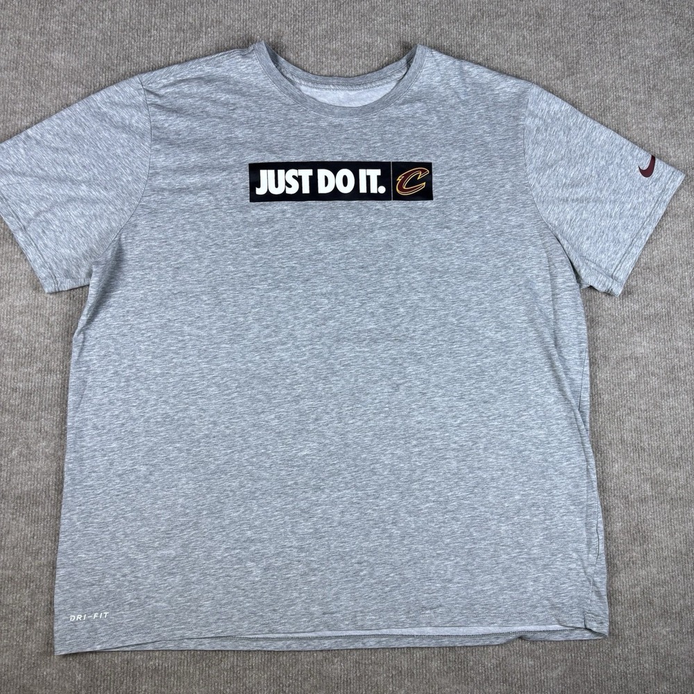 Nike Dri-FIT‎ Cleveland Cavaliers Just Do It Gray T-Shirt Men's XXL NBA Tee